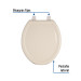 Asiento redondo ligero para WC, abierto, hueso, BASIC