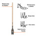 Raspador forjado de 4", mango largo de 54", TRUPER