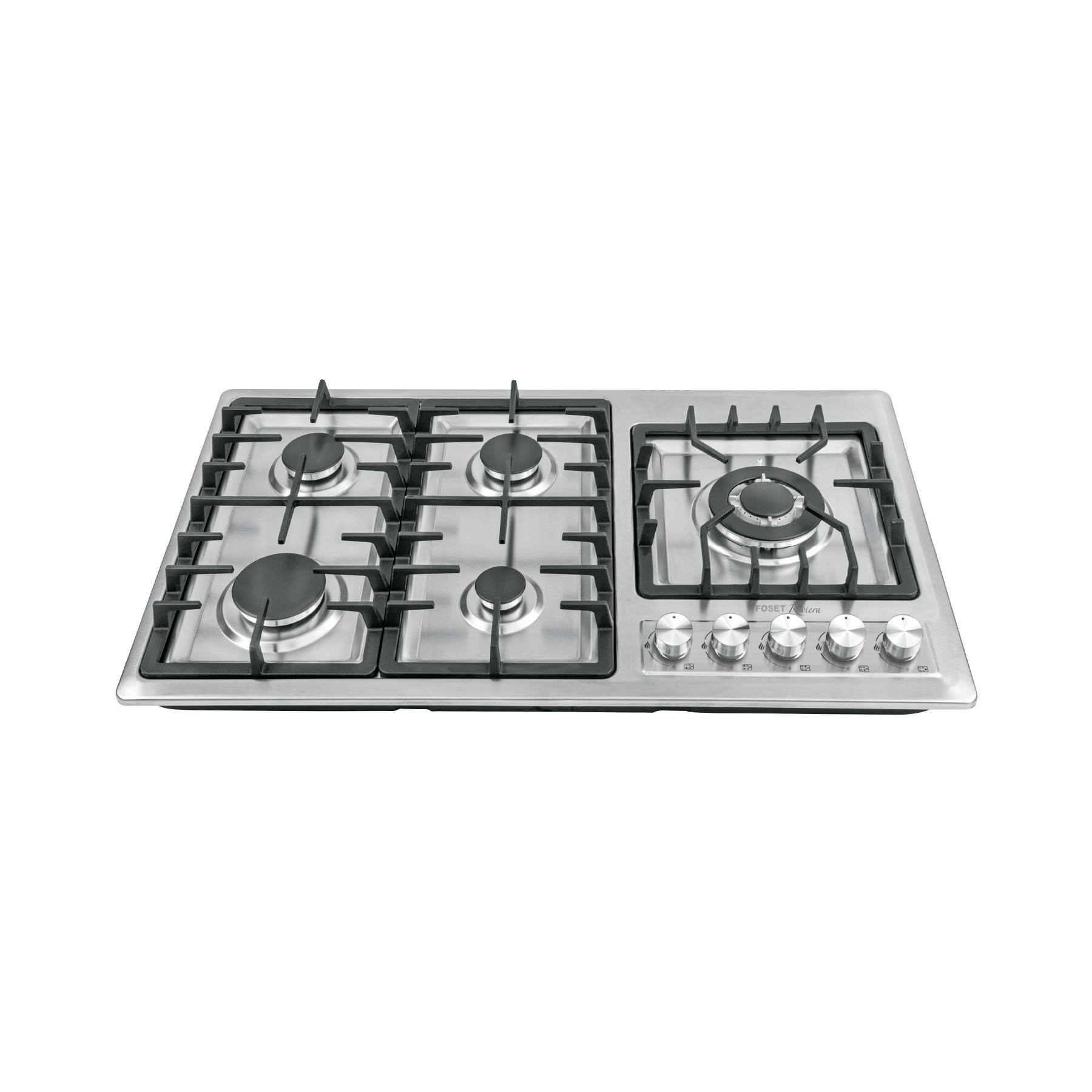 Parrilla gas empotrable 90cm, 5 quem, lateral, inox, RIVIERA