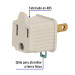Adaptador 3 a 2, gris, a granel, VOLTECK