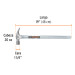 Martillo tubular pulido 20oz cara fresada, uña recta, TRUPER