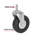 Rodaja hule 4", con espiga roscada, carga 50kg, FIERO