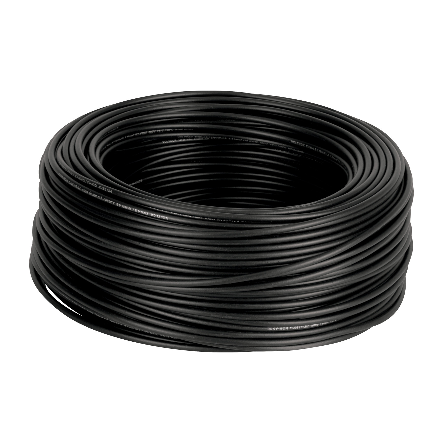Rollo de 100 m de cable THHW-LS 12 AWG negro, VOLTECK