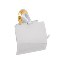 Portarrollo con cubierta, cromo-oro, FOSET AQUA