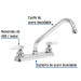 Mezcladora 8" fregadero cromo, cuello largo, cono, BASIC