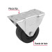 Rodaja hule 3", placa fija con buje, carga 50 kg, FIERO