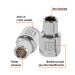 Dado de 10 mm, 6 puntas, cuadro 1/2", TRUPER