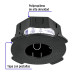 Bote integral de 8 cm, aro interno de 8 cm, VOLTECK