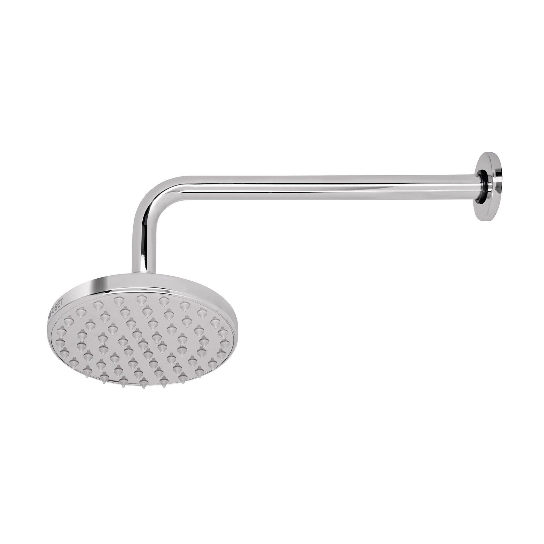 Regadera cromo 6" plato redondo, con brazo, FOSET ELEMENT