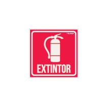 Letrero de señalización "EXTINTOR", 19 x 19 cm, TRUPER