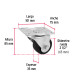 Rodaja hule 2-1/2", placa giratoria c/balero, carga 50kg
