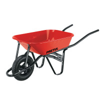 Carretilla 3.5 ft3 roja, angosta ,neumática, tubular, PRETUL
