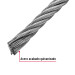 Metro de cable flexible 3/8" de acero 7x19 hilos, 75 m