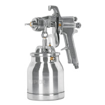 Pistola p/pintar succión HVHP vaso alum, 1.8mm, 2 vál TRUPER