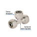 Tee para PEALPE, 3/8", FOSET