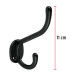 Gancho doble largo y corto tipo perchero, 11 cm, negro