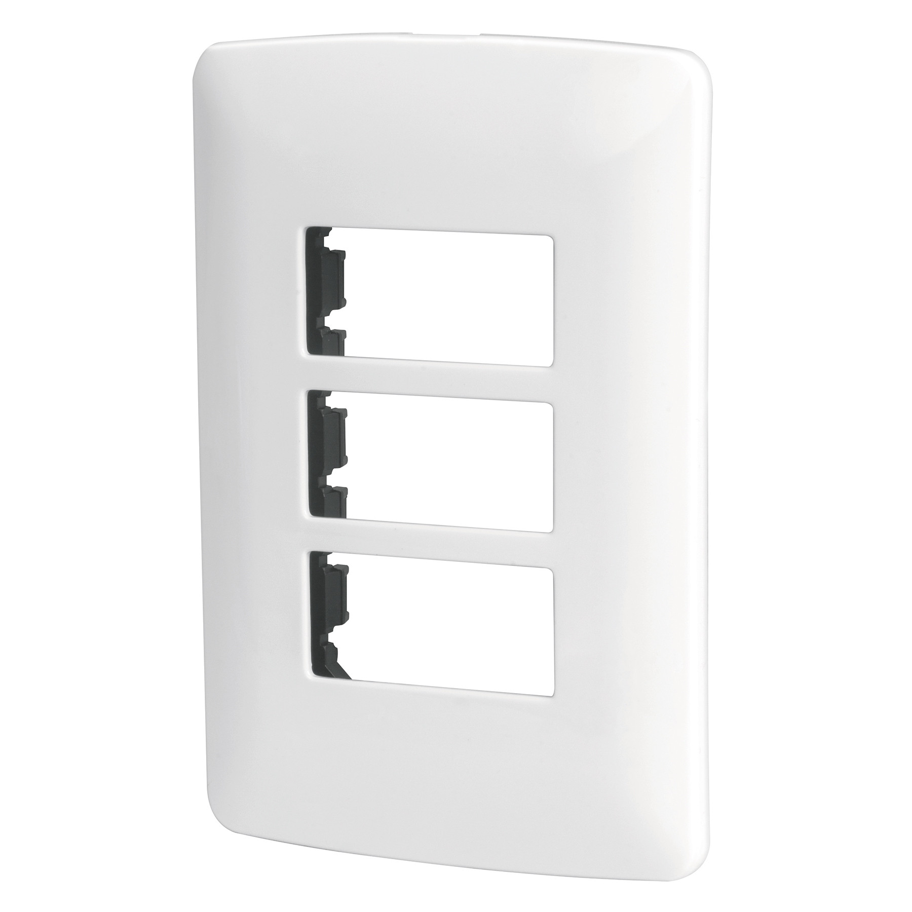 Placa de 3 módulos, blanca, Línea Italiana, VOLTECK