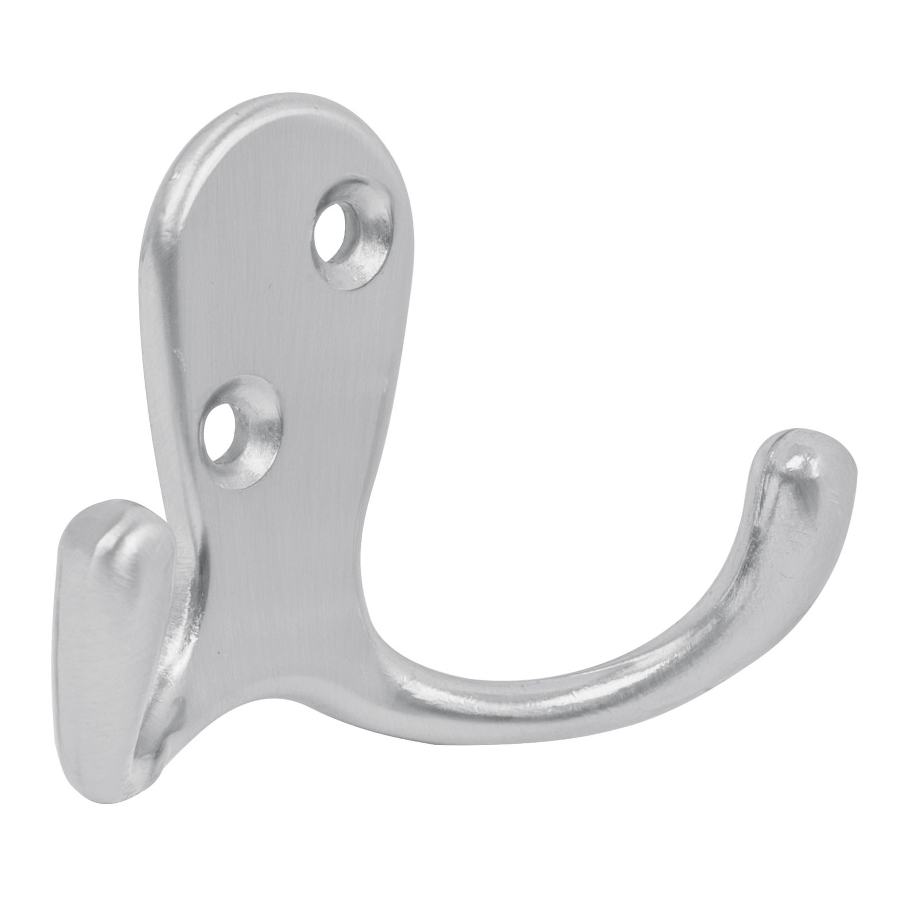 Gancho doble tipo perchero, 7 cm, cromo mate, HERMEX