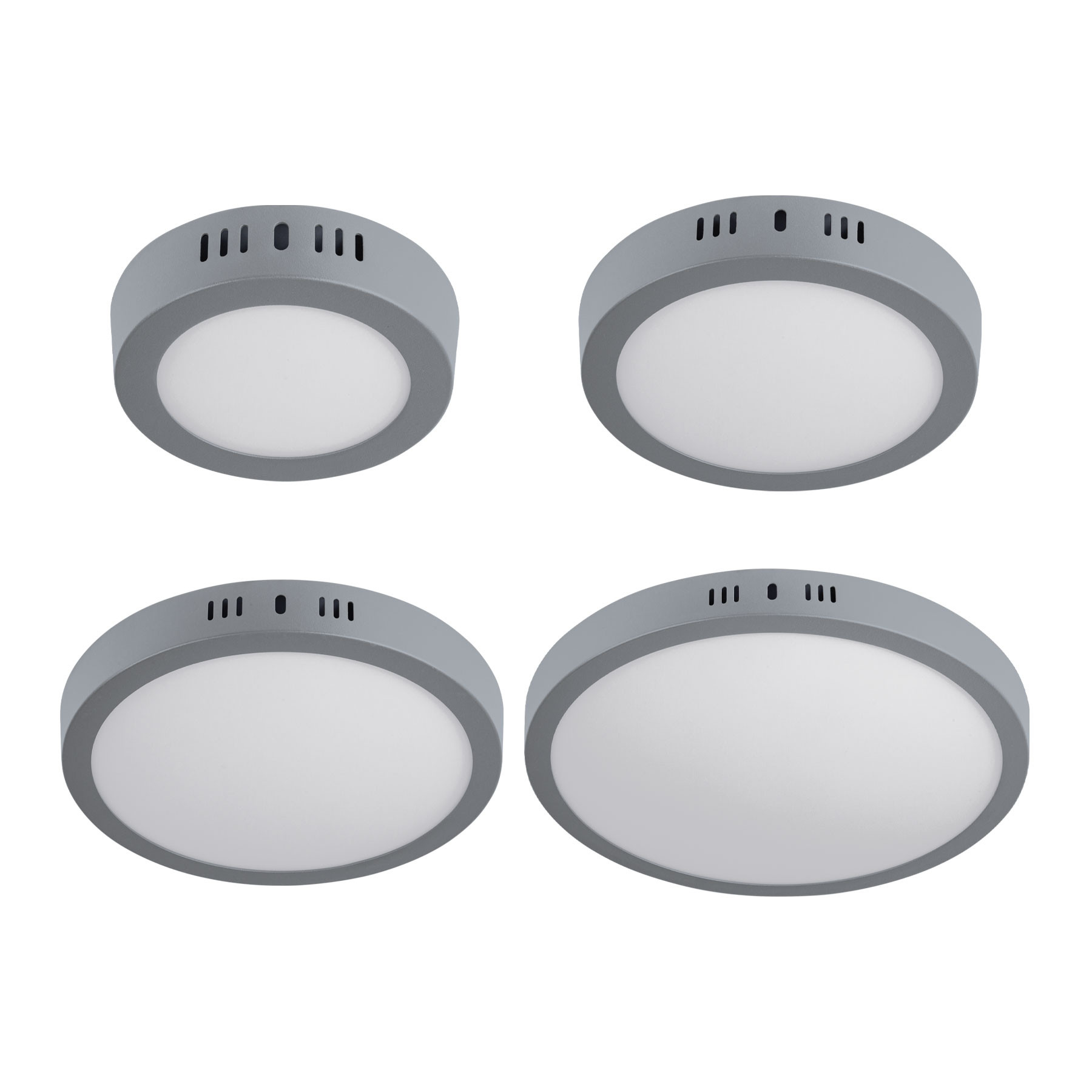 Luminarios redondos de LED tipo plafón de sobreponer, color gris