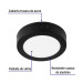 Luminario LED plafón 6W 6500K, redondo, negro, VOLTECK
