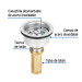 Contracanasta 3-1/2" inox, instala-fácil, tubo latón, FOSET