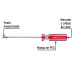 Desarmador plano 1/4 x 6" mango de PVC, PRETUL
