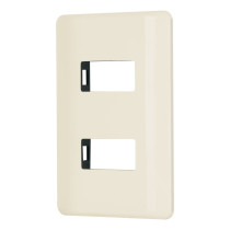 Placa 2 módulos, marfil, línea VOLTECK BASIC