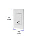 Placa armada 2 interruptores,1 contacto,1mod,Española,blanco