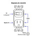 Placa armada interruptor y contacto, línea Standard,aluminio