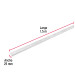 Cremallera doble blanca para ménsulas planas, 1.5m, FIERO