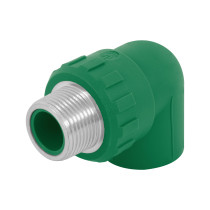 Codo 90° PPR, 3/4", rosca macho con inserto metálico, FOSET