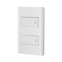 Placa armada blanca con 2 interruptores 1 módulo, Lisboa
