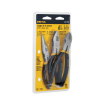 Juego de 3 pinzas de 6" mango de vinil, Pretul