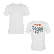 Playera cuello redondo para hombre, blanca, M, TRUPER