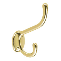 Gancho doble largo y corto tipo perchero, 11 cm, brillante