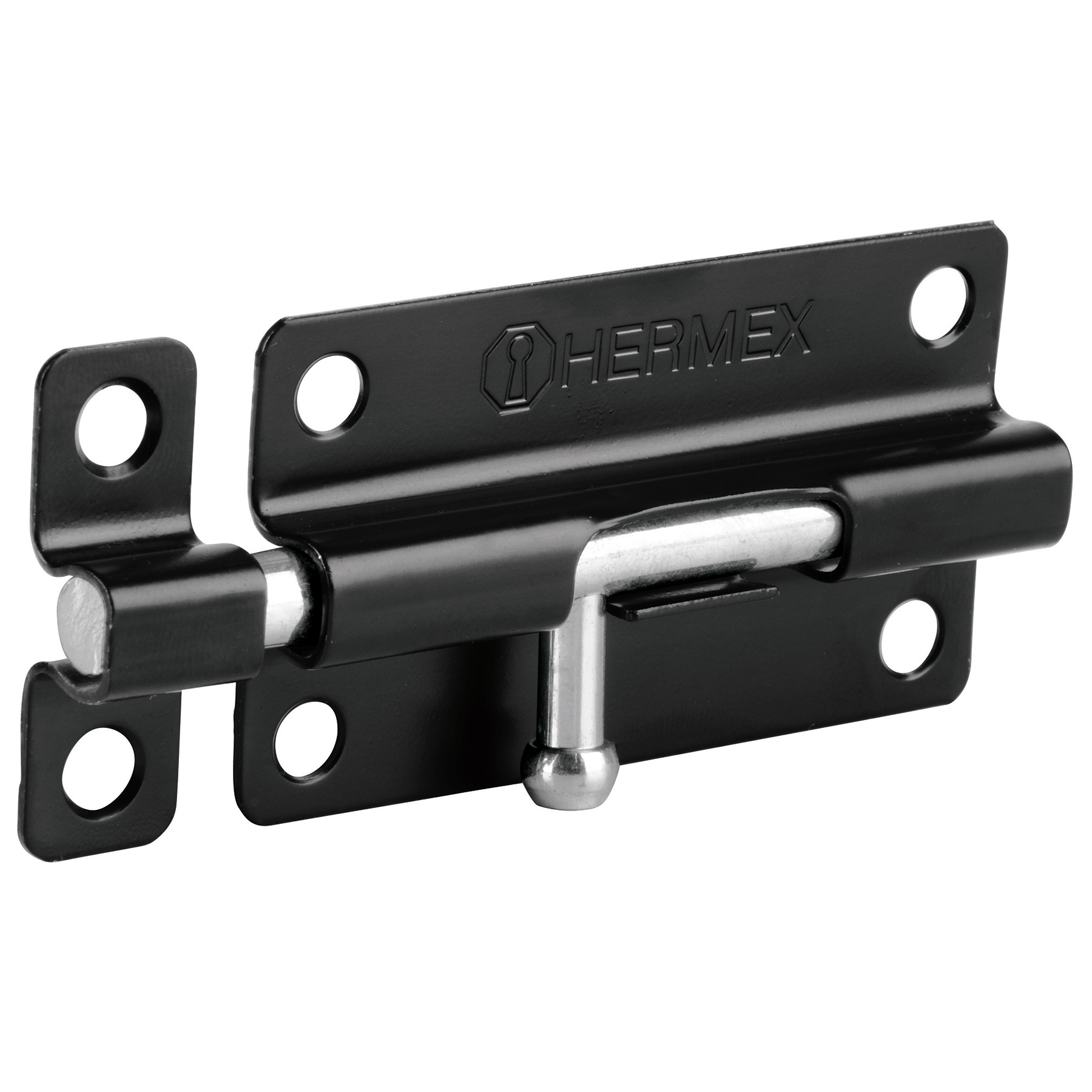 Pasador de barril 4" de acero acabado negro, HERMEX