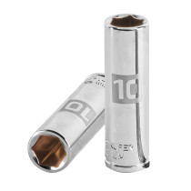 Dado largo de 10 mm, 6 puntas, cuadro 1/4", TRUPER
