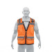 Chaleco seguridad reforzado naranja con bolsas, EG, EXPERT