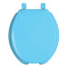 Asiento redondo para WC, abierto, azul, AQUA