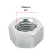 Bolsa con 25 tuercas 5/8" hexagonales de acero galvanizado