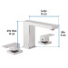 Mezcladora para lavabo taladros separados, cromo, FOSET KUBO