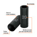 Dado largo cuadro 1/2" de impacto 6 puntas de 20 mm, TRUPER