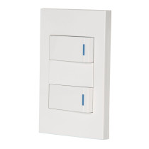 Placa armada 2 interruptores, 1 módulo, Española, blanco