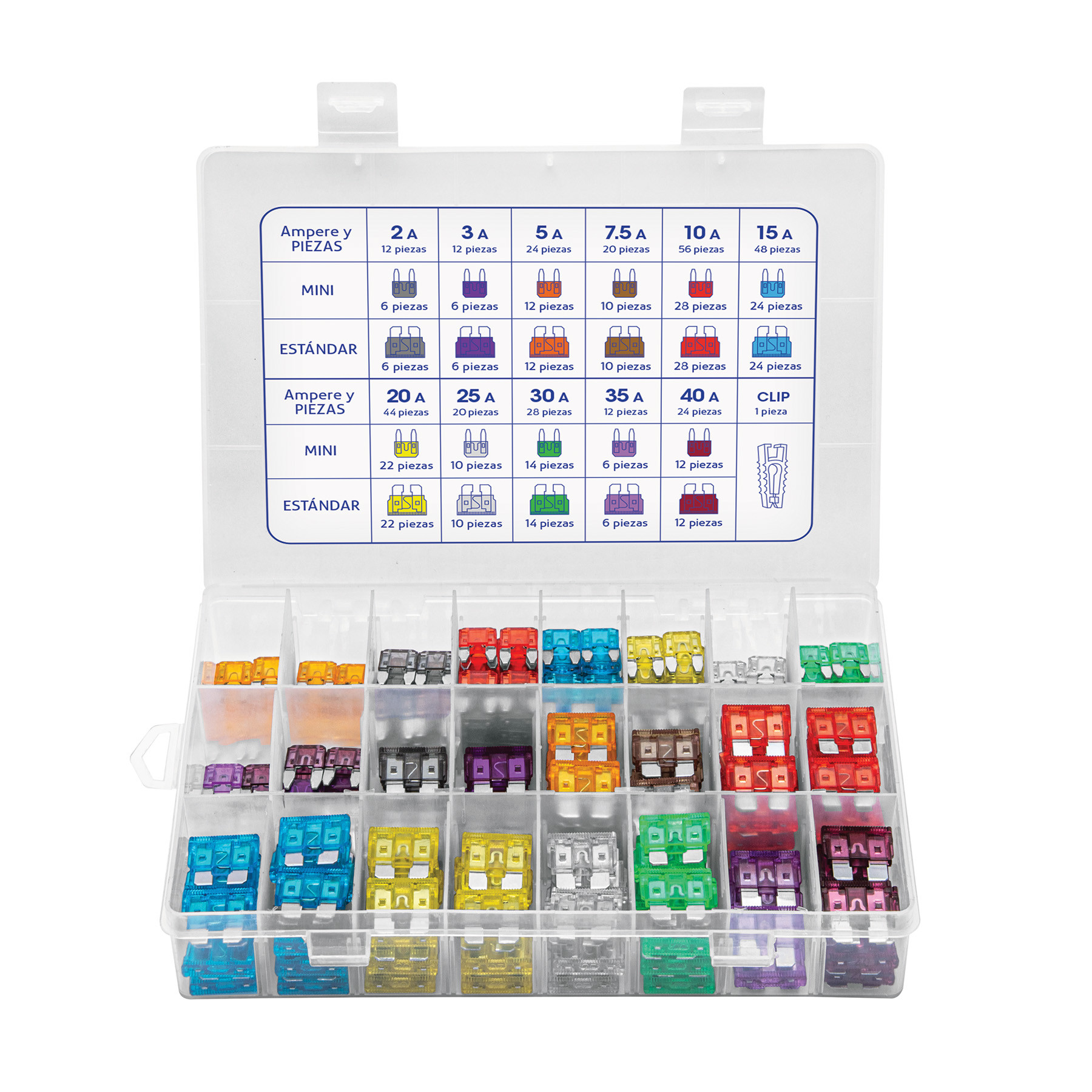 Juego de fusibles automotrices estándar y mini, 300 piezas