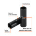 Dado largo impacto de 5/8", 6 puntas, cuadro 1/2", TRUPER
