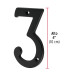 Número 3 de latón sólido 4", negro, HERMEX