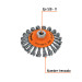 Carda tipo cónico 5" alambre trenzado, eje 5/8"-11, TRUPER