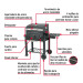 Asador de carbón de 24" con tapa, negro, FIERO