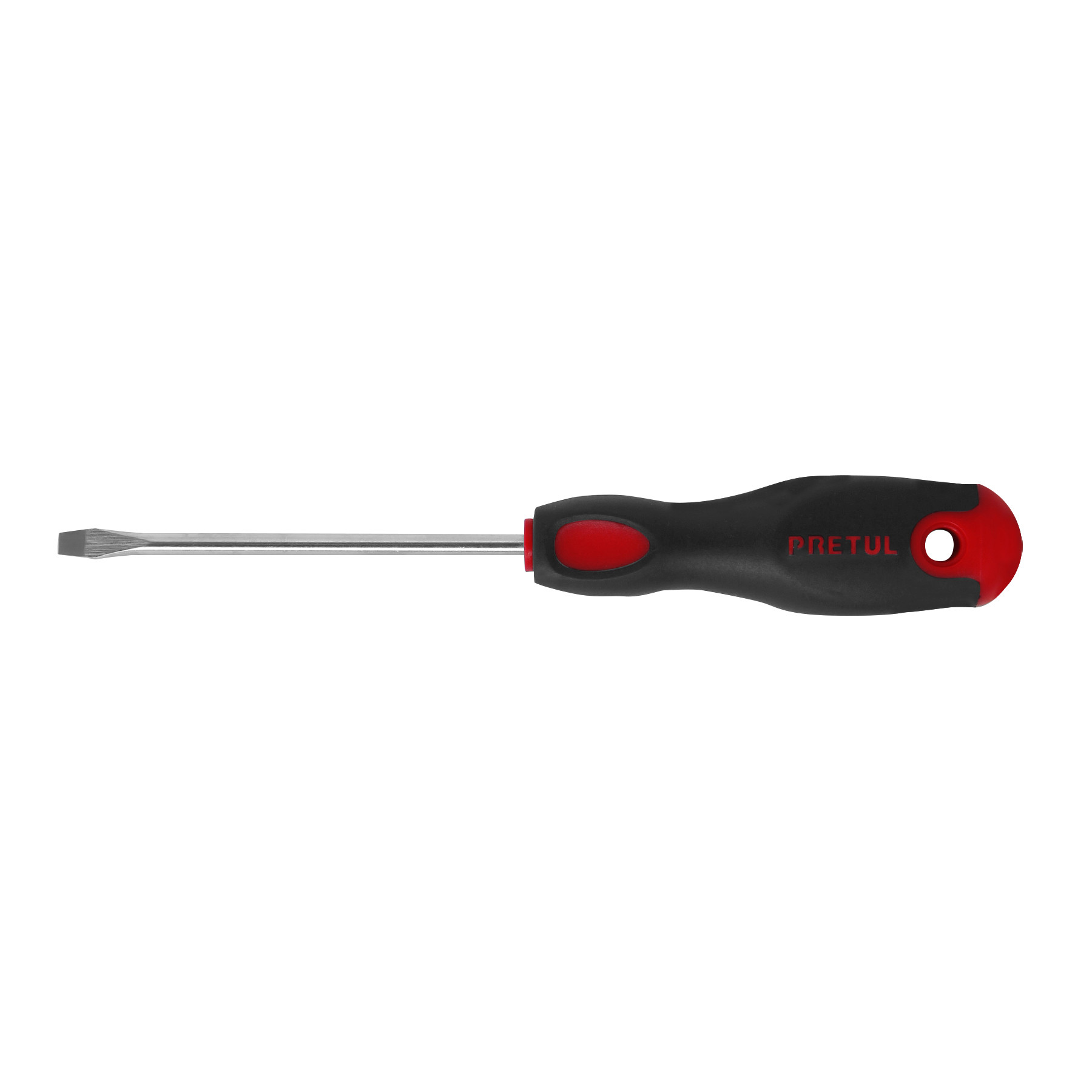 Desarmador plano 3/16 x 4" mango Comfort Grip, PRETUL