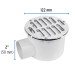 Coladera 5" salida lateral, ABS, rejilla cromada 3 tornillos